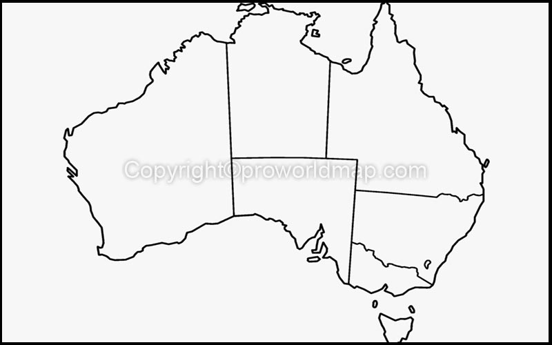 Printable Blank Map of Australia