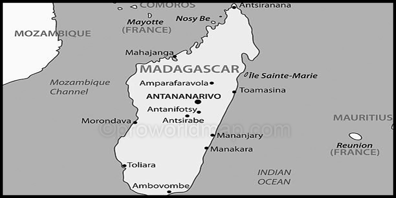 Labeled Map of Madagascar