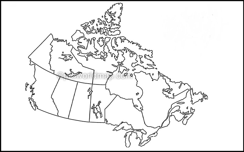 Printable Blank Map of Canada